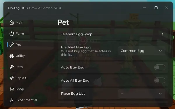 No LAG hUB SCRIPT FOR GROW A GARDEN AUTOMATION