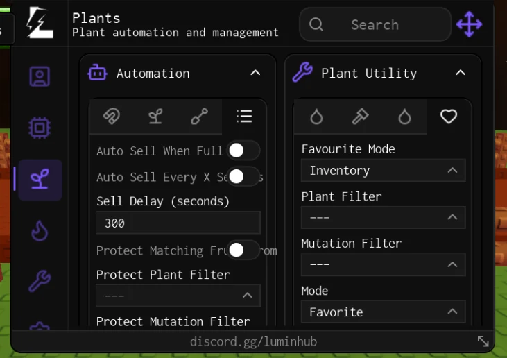Lumin hub Grow a garden 2 script